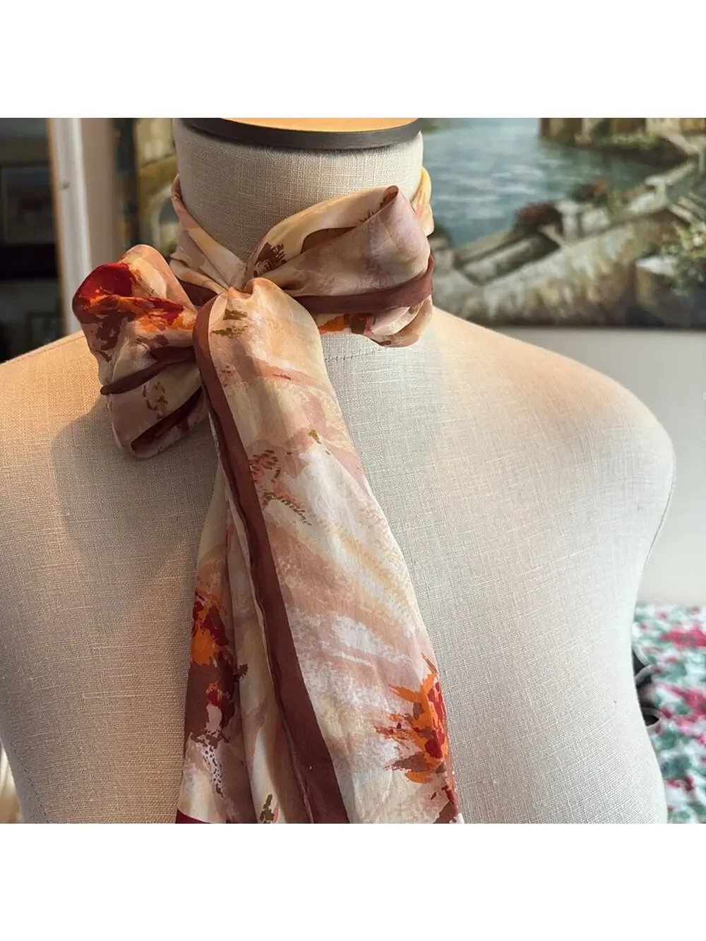 Bill Blass vintage silk Splash Scarf
